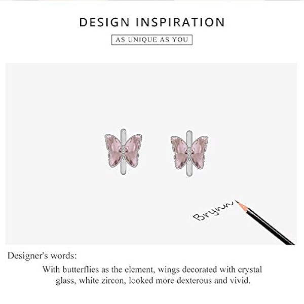 Örhängen för kvinnor, Butterfly Ear Spänne 100% 925 Sterling Silver Vibrerande Färgglada CZ örhängen Present för tjej Modesmycken